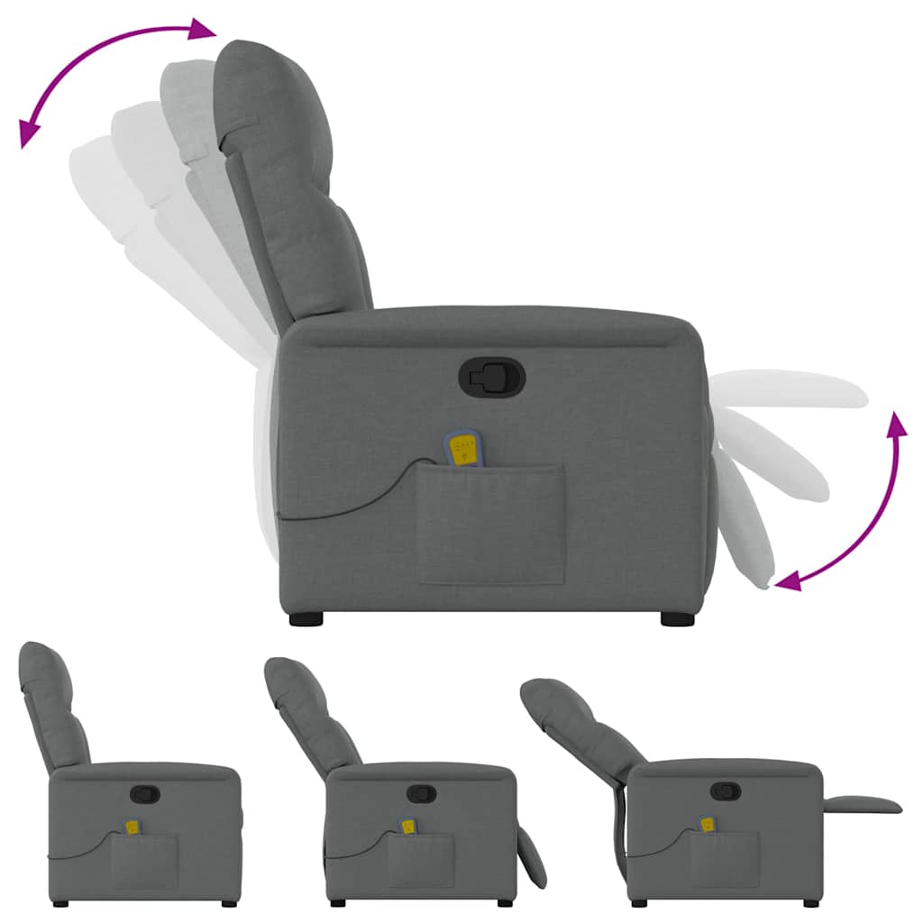 Massagesessel Dunkelgrau Stoff