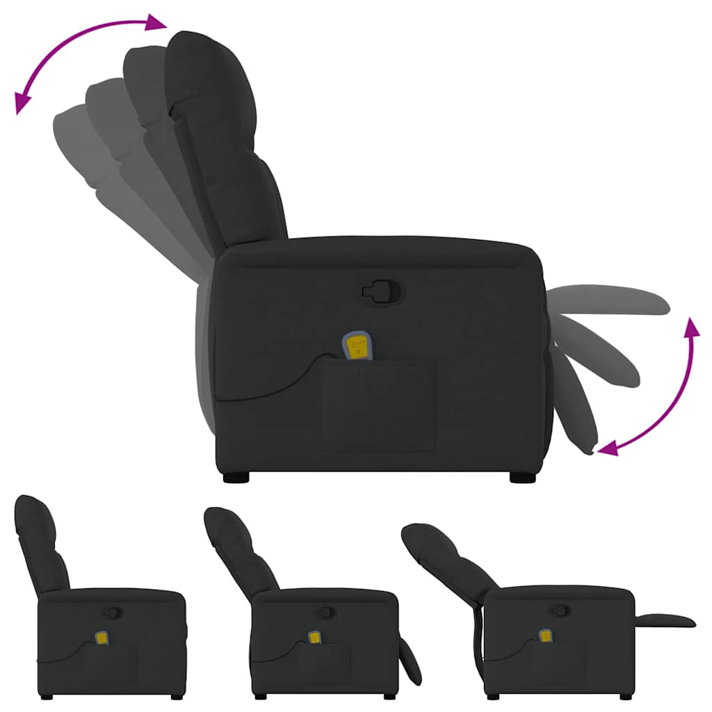 Massagesessel Schwarz Stoff