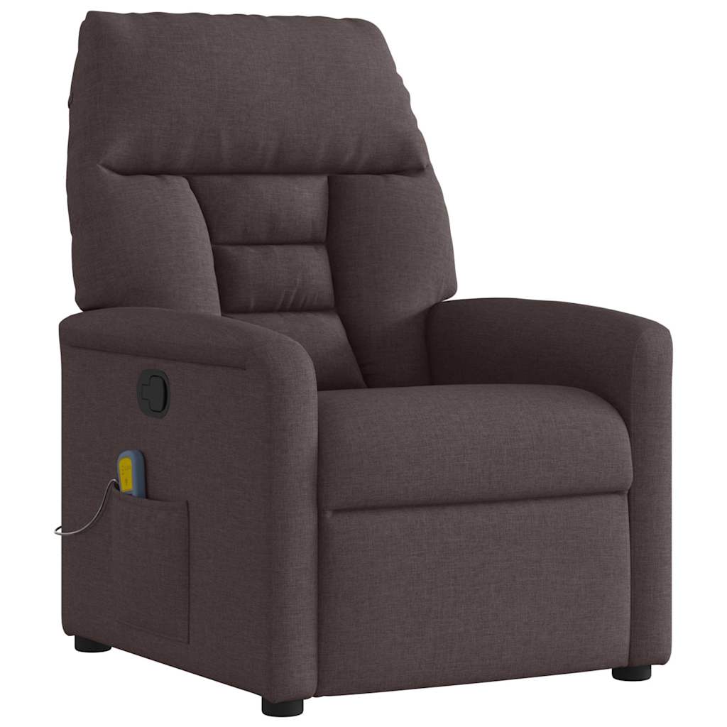 Massagesessel Dunkelbraun Stoff