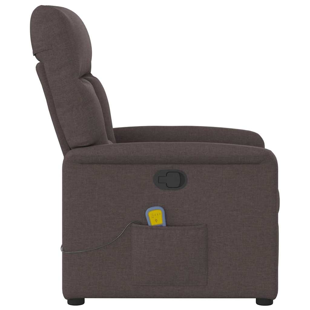 Massagesessel Dunkelbraun Stoff