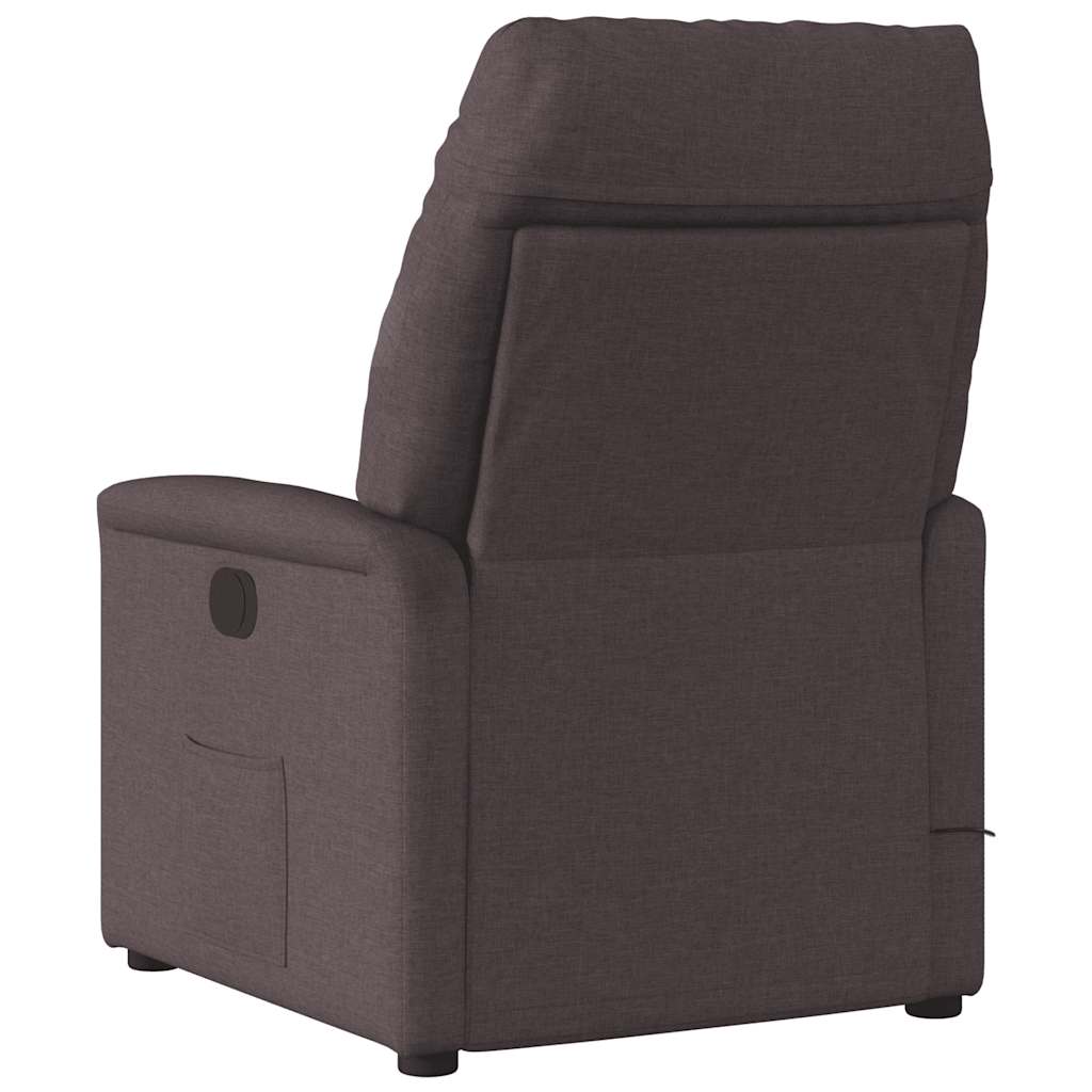 Massagesessel Dunkelbraun Stoff