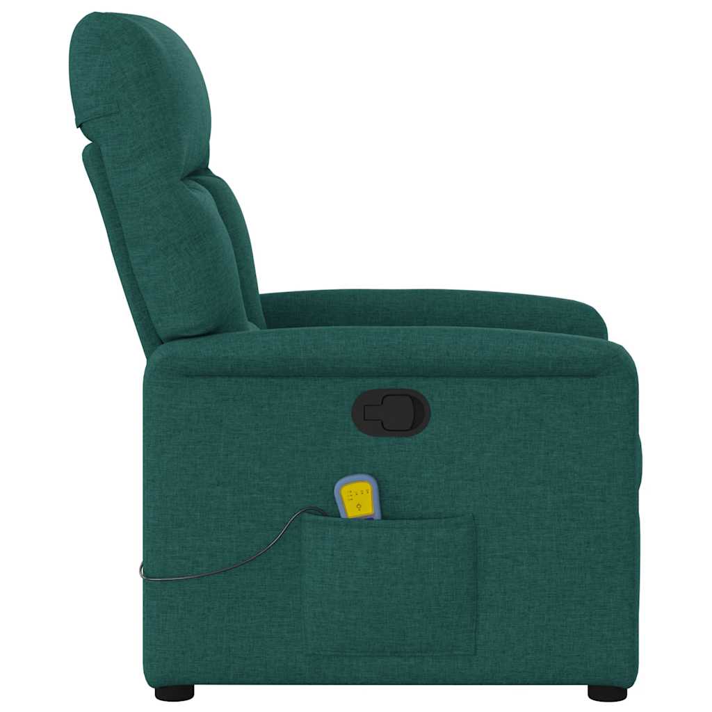 Massagesessel Dunkelgrün Stoff