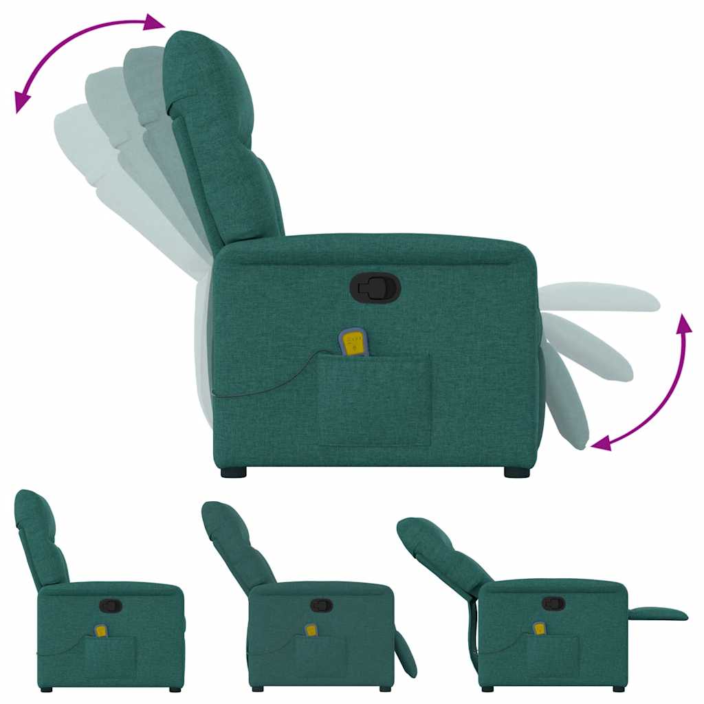Massagesessel Dunkelgrün Stoff
