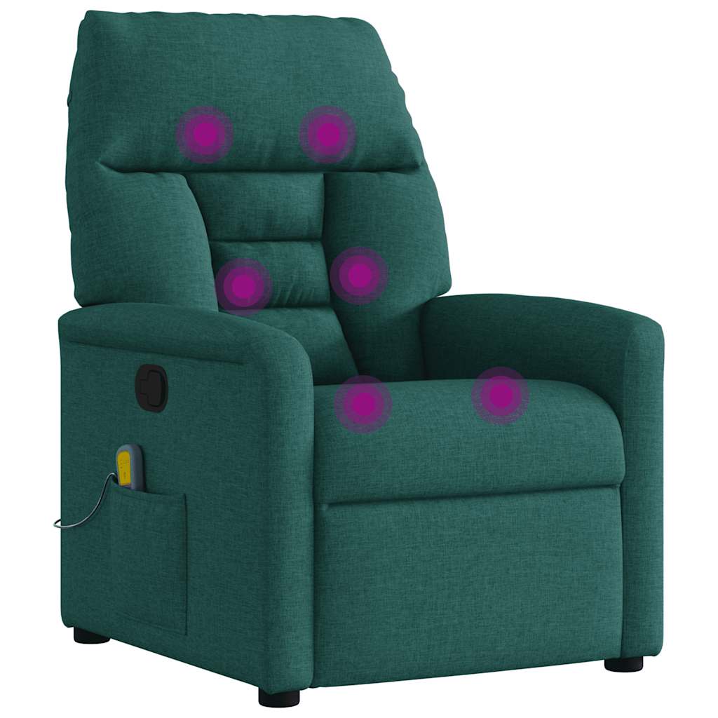 Massagesessel Dunkelgrün Stoff