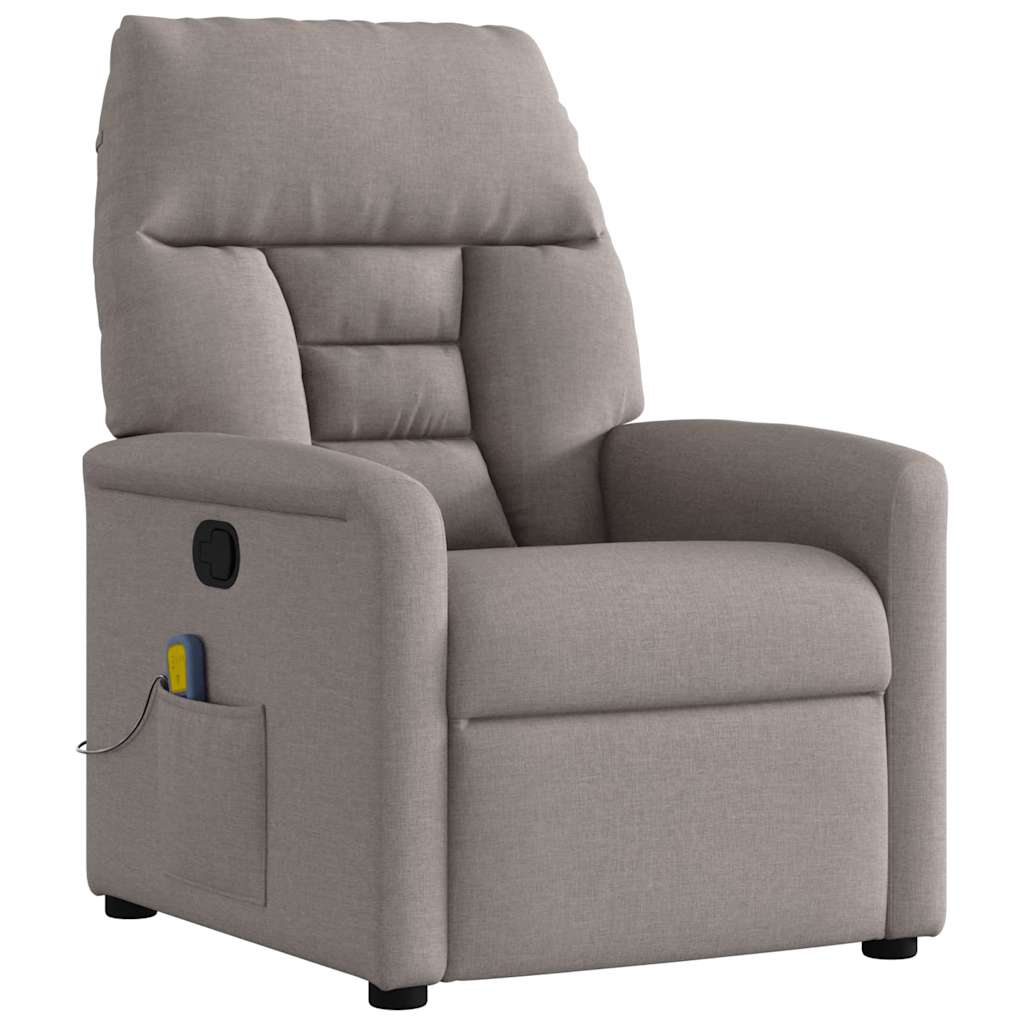 Massagesessel Taupe Stoff