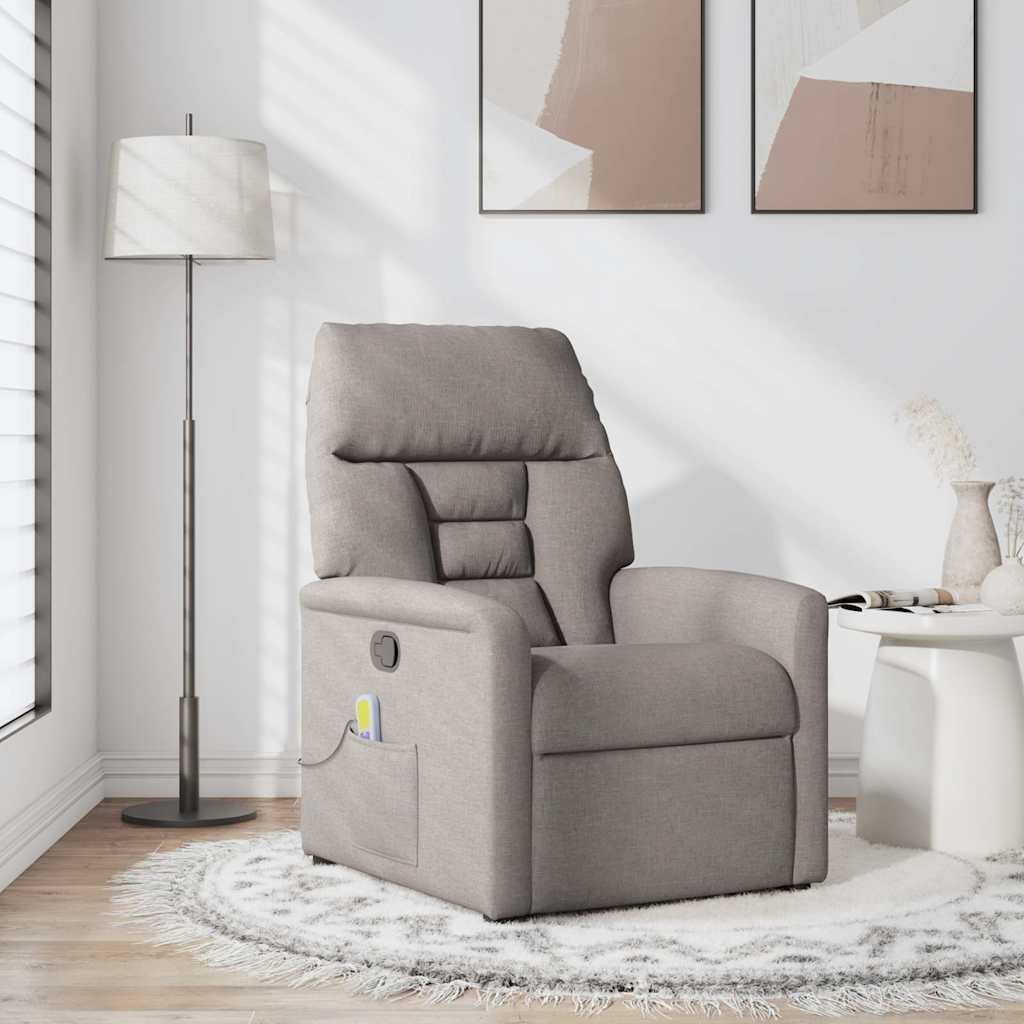 Massagesessel Taupe Stoff
