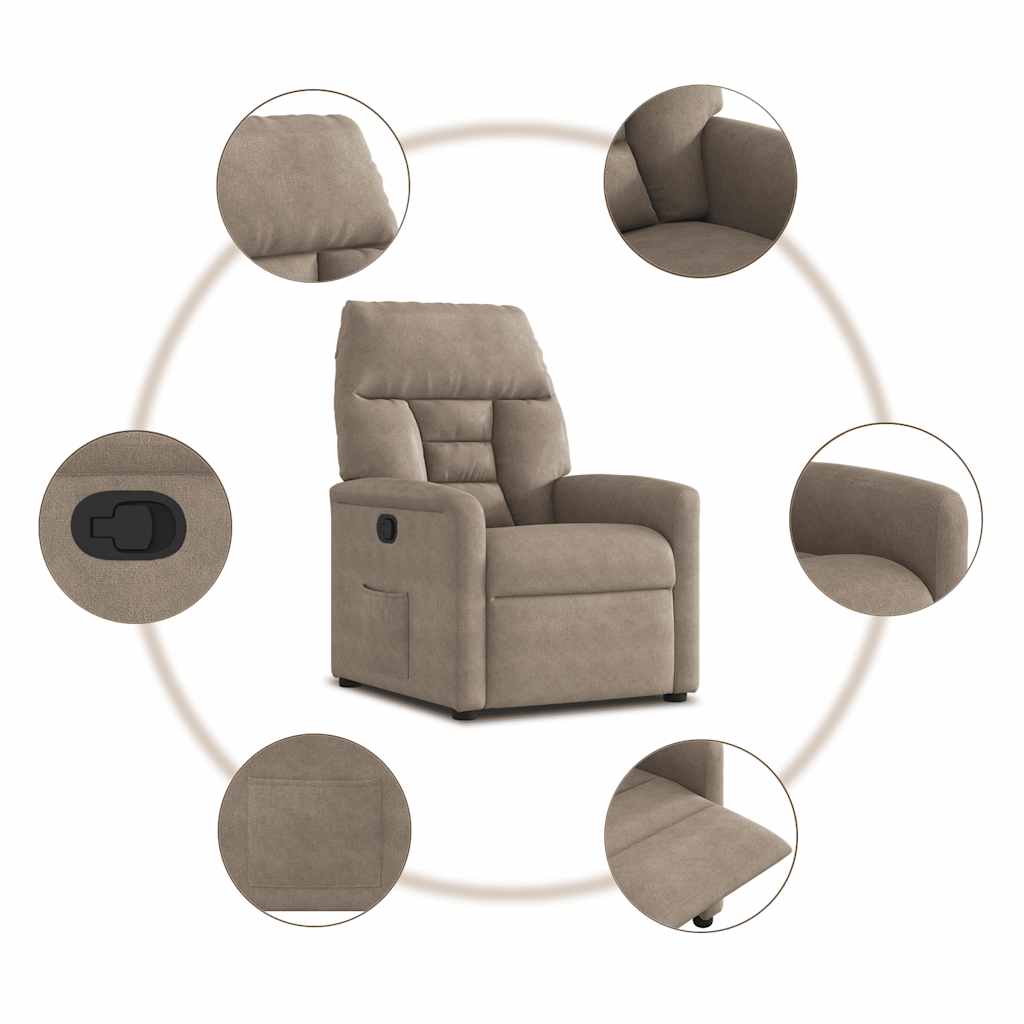 Relaxsessel Taupe Mikrofasergewebe