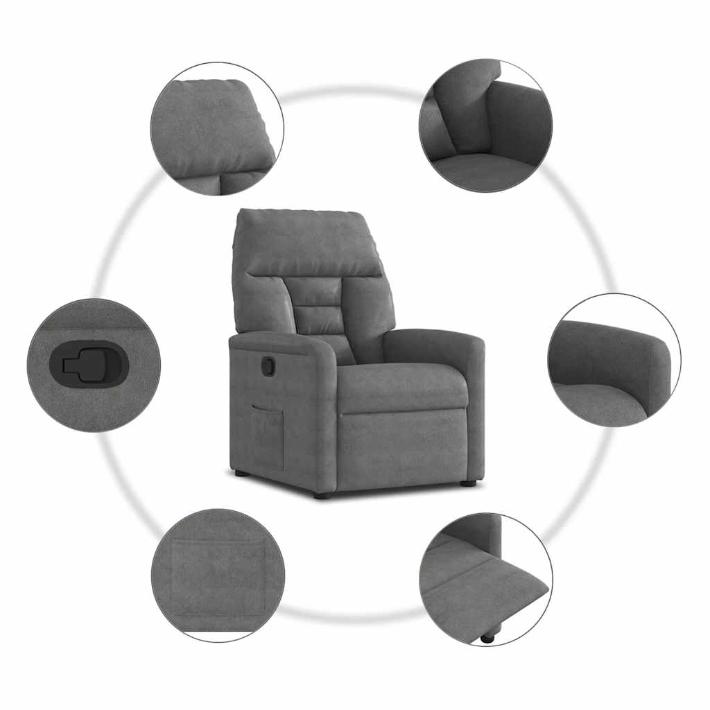 Relaxsessel Dunkelgrau Mikrofasergewebe