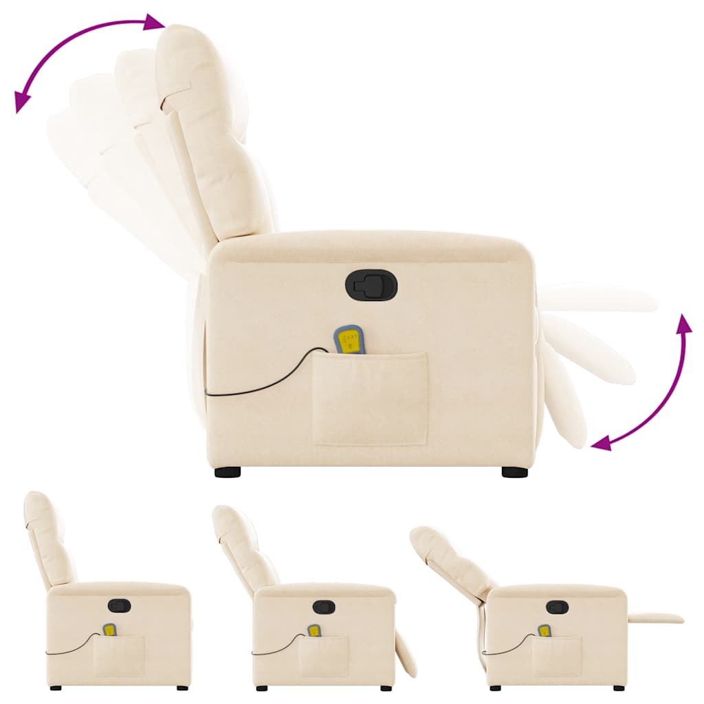 Massagesessel Beige Mikrofasergewebe