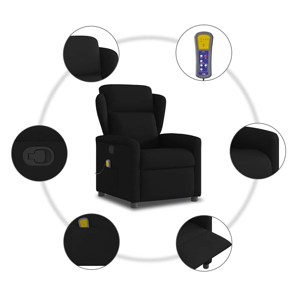 Massage Chair Black Fabric