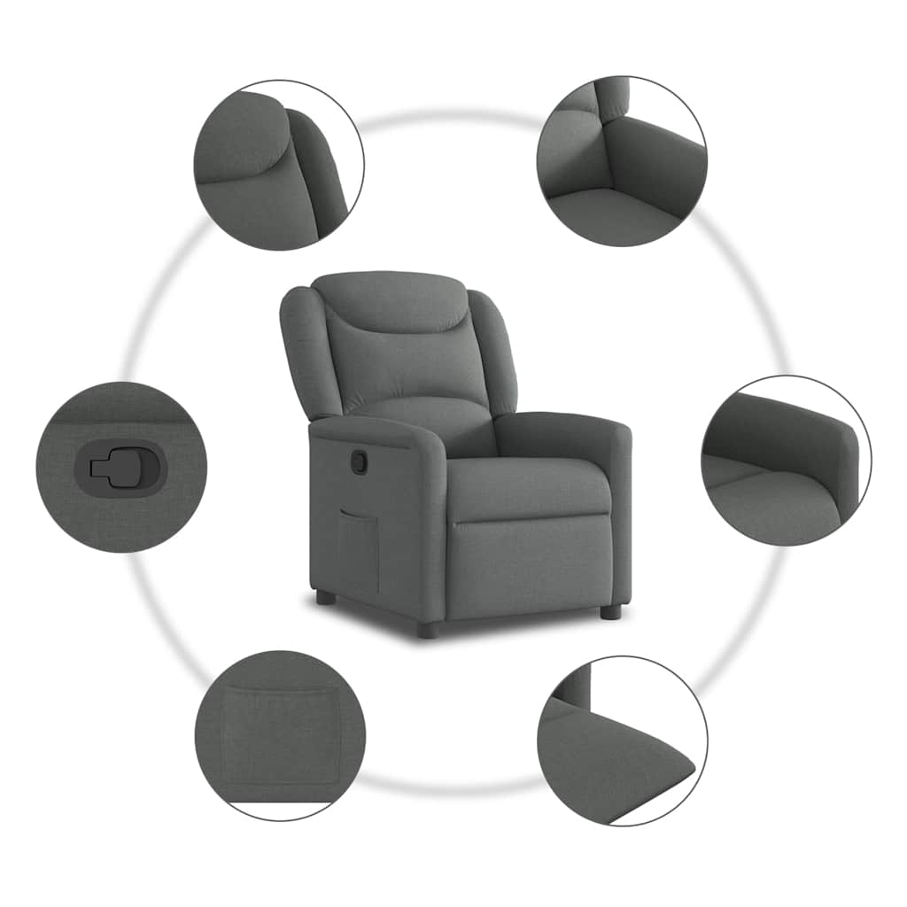 Relaxing Chair Dark Gray Fabric