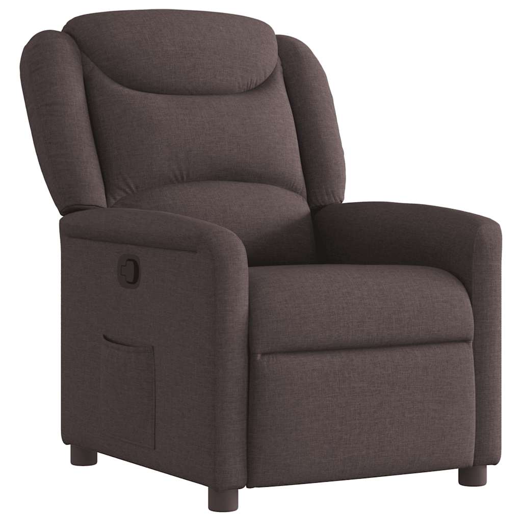 Relaxing Chair Dark Brown Fabric