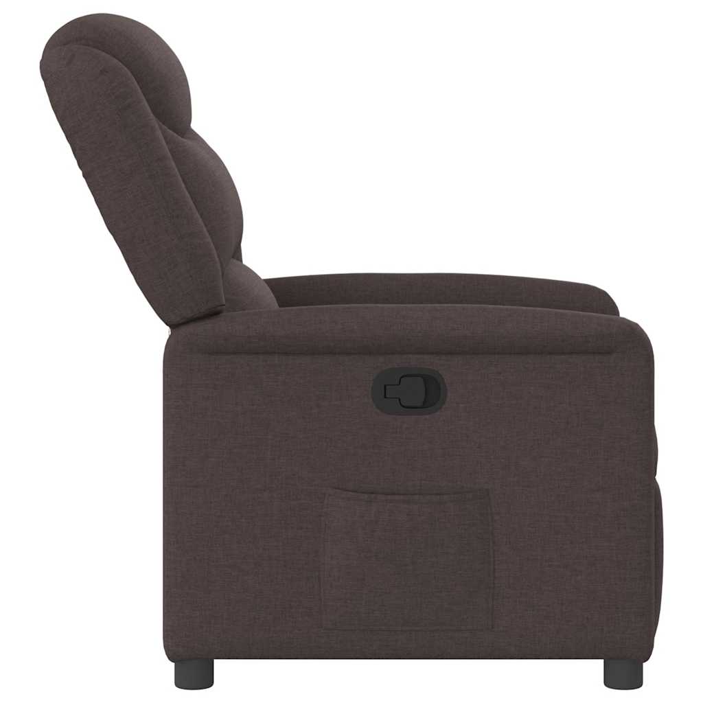 Relaxing Chair Dark Brown Fabric
