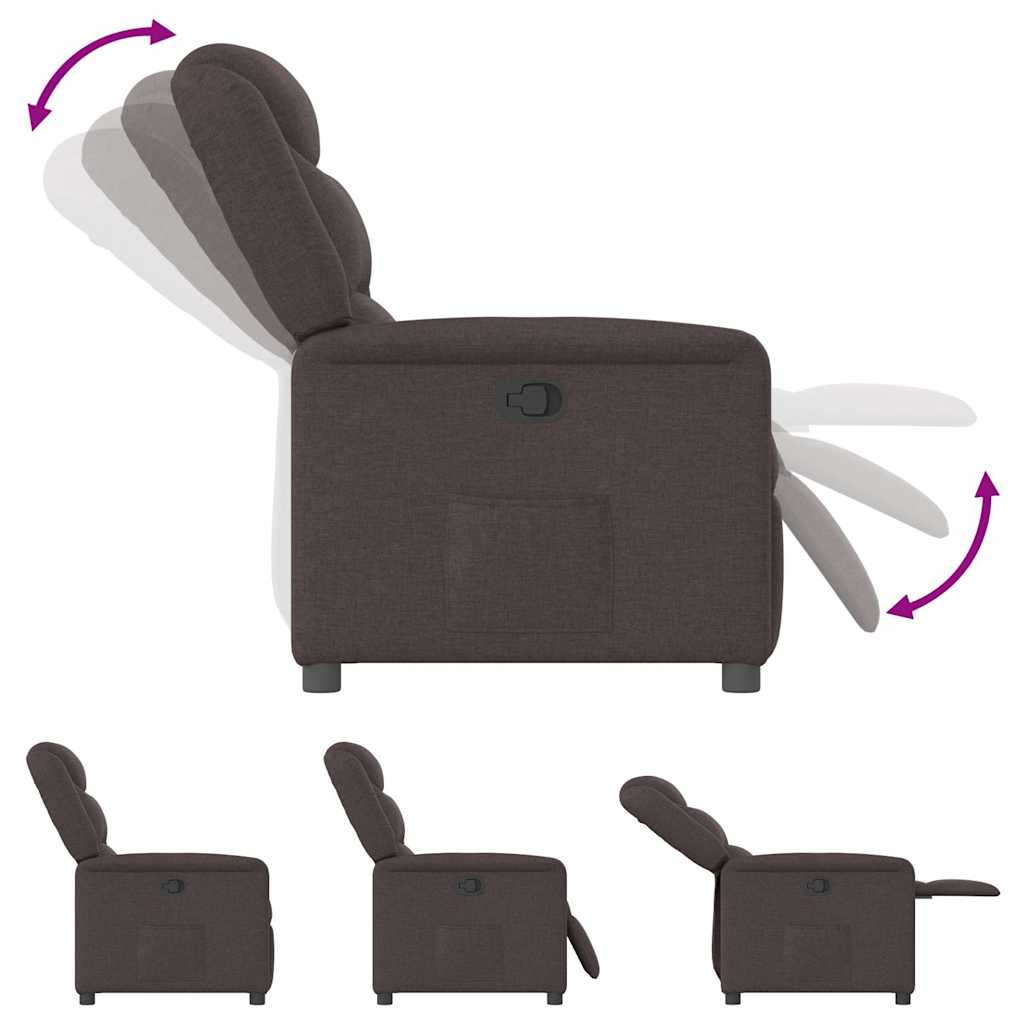 Relaxing Chair Dark Brown Fabric
