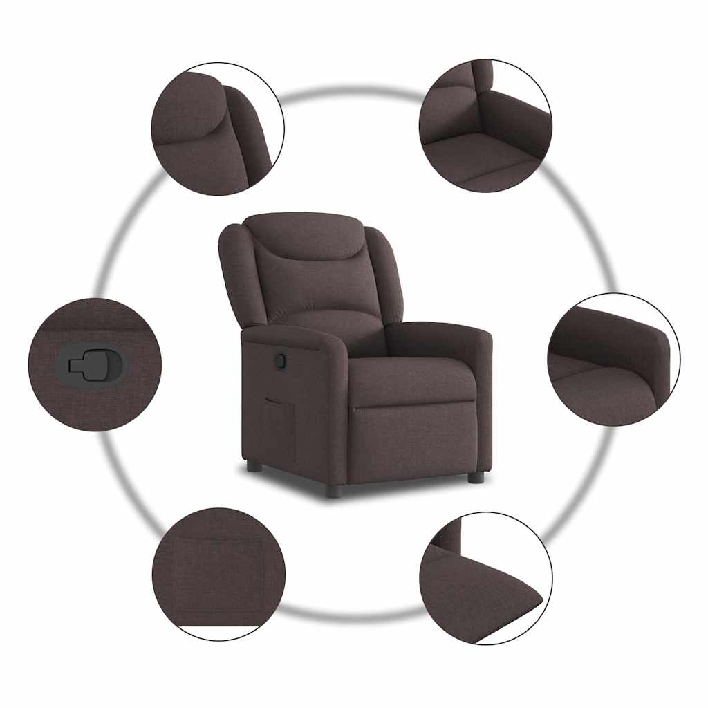 Relaxing Chair Dark Brown Fabric