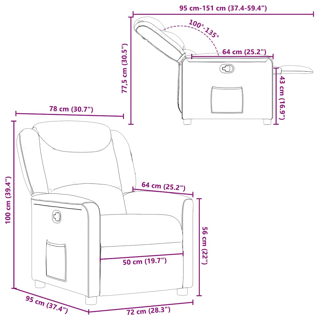 Relaxing Chair Dark Brown Fabric