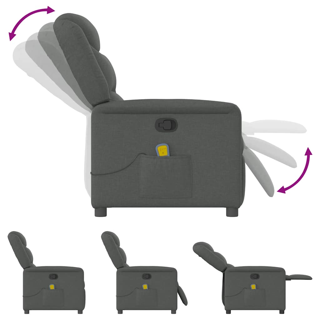 Massage Chair Dark Gray Fabric