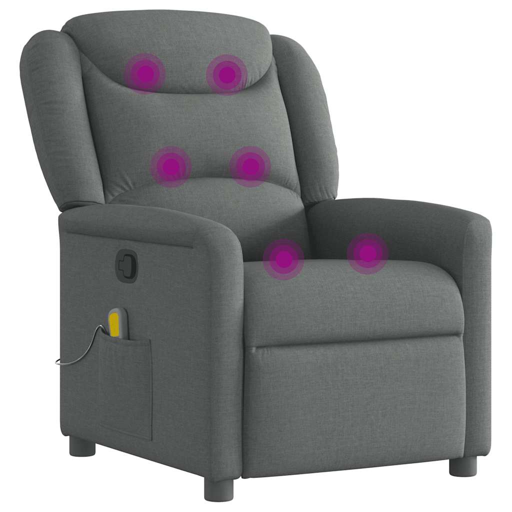 Massage Chair Dark Gray Fabric