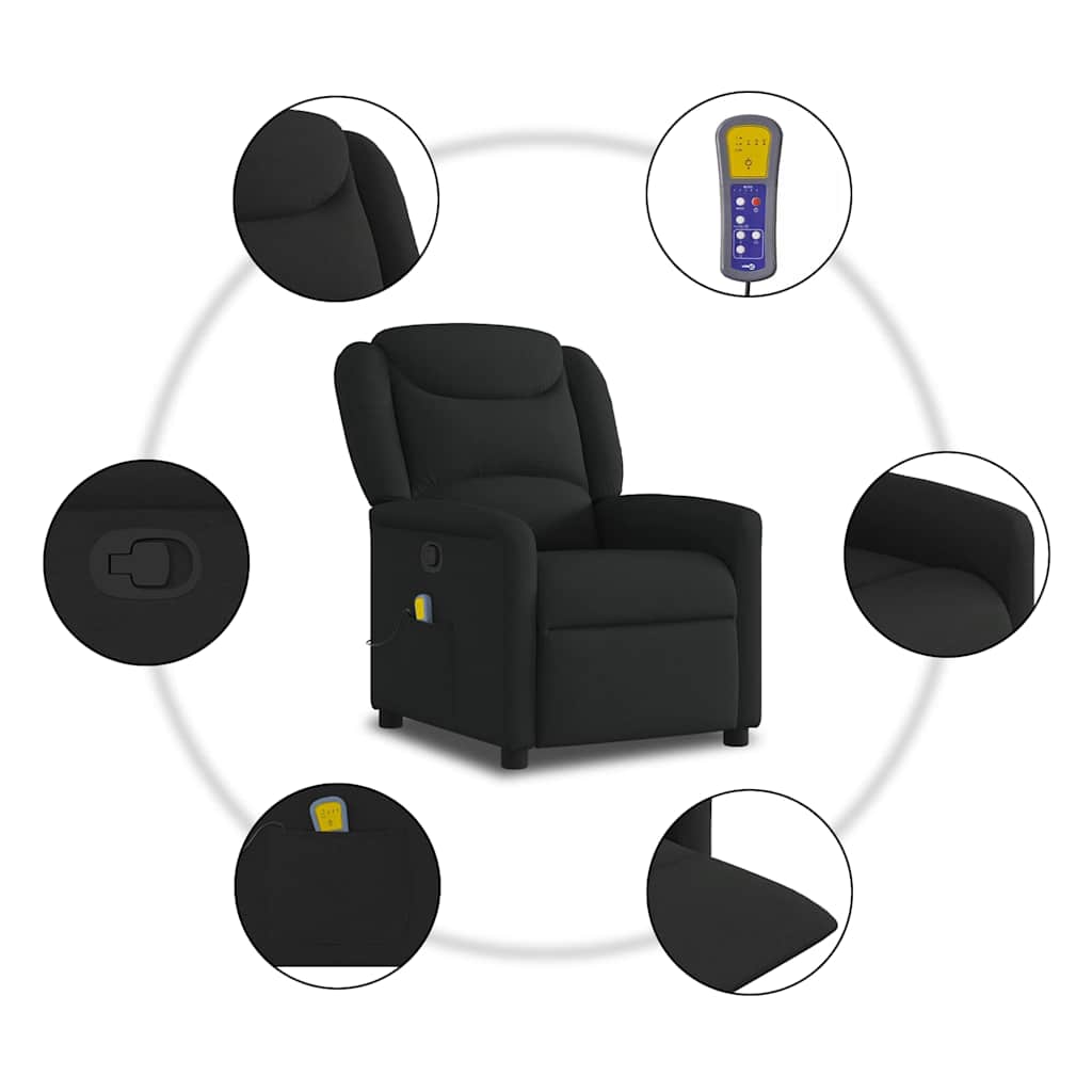 Massage Chair Black Fabric