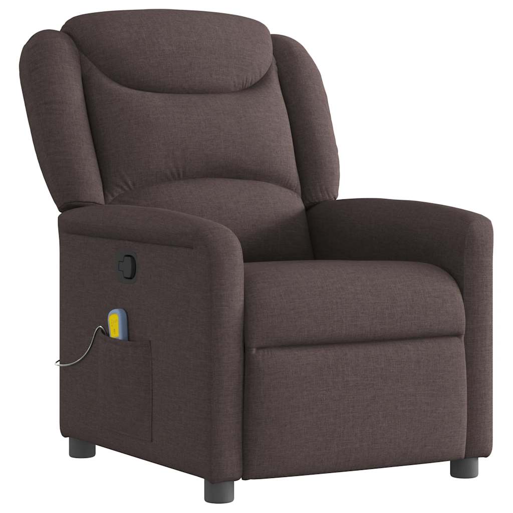 Massage Chair Dark Brown Fabric