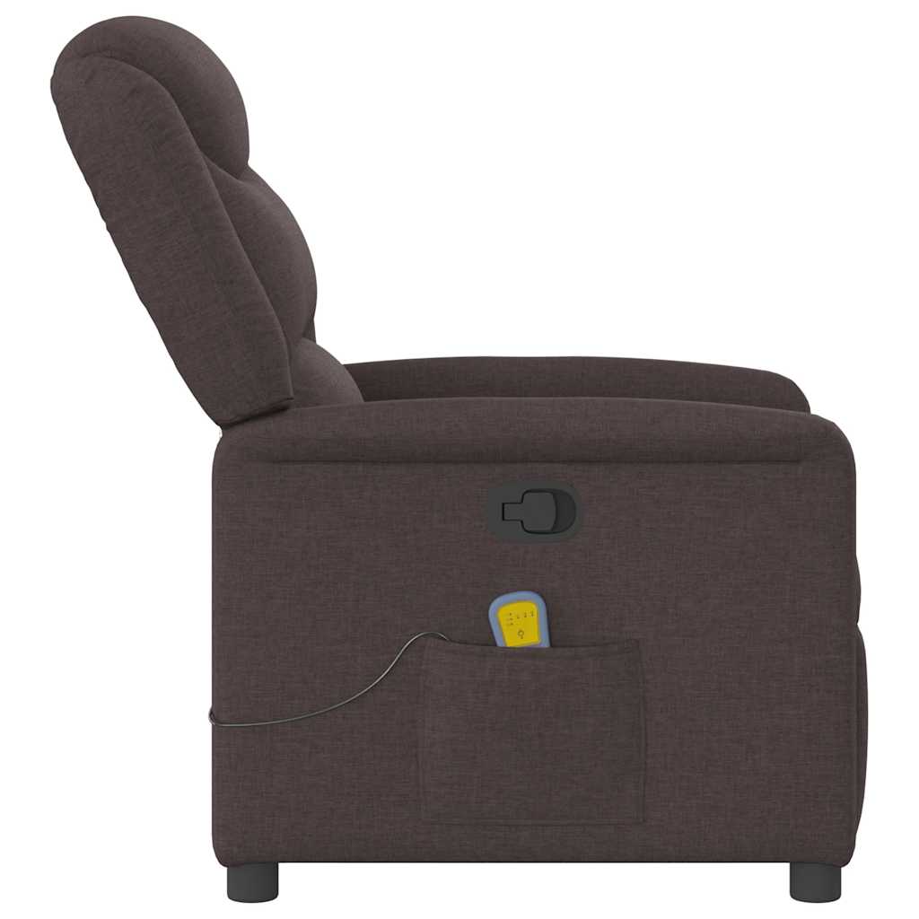 Massage Chair Dark Brown Fabric