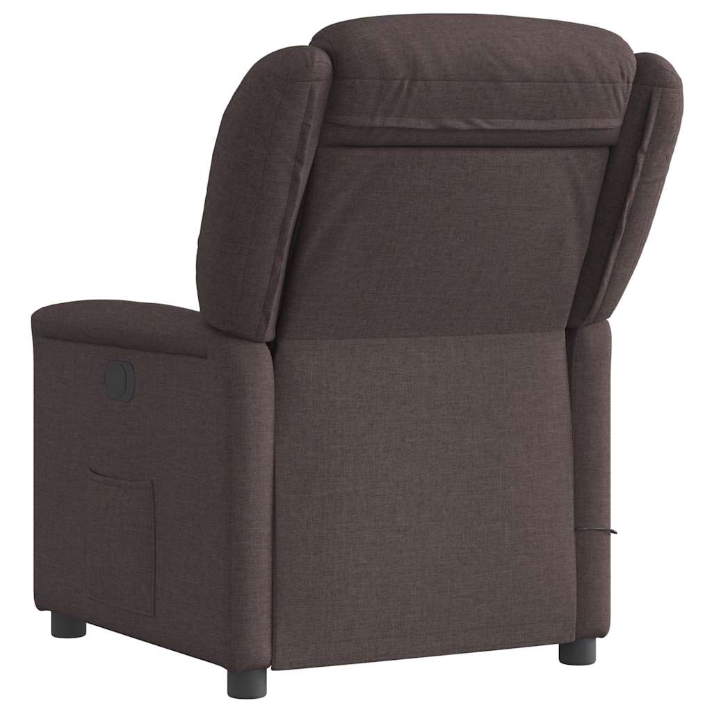 Massage Chair Dark Brown Fabric