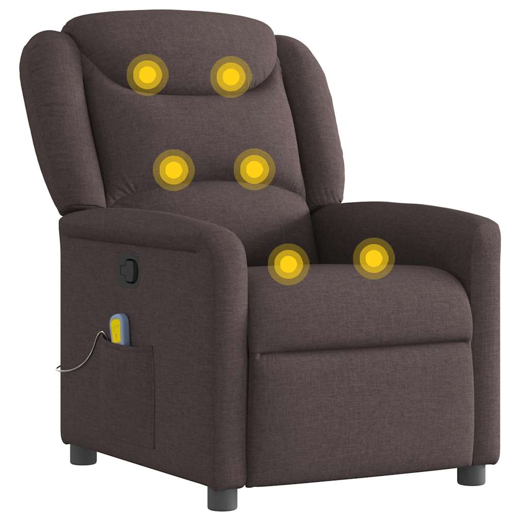 Massage Chair Dark Brown Fabric