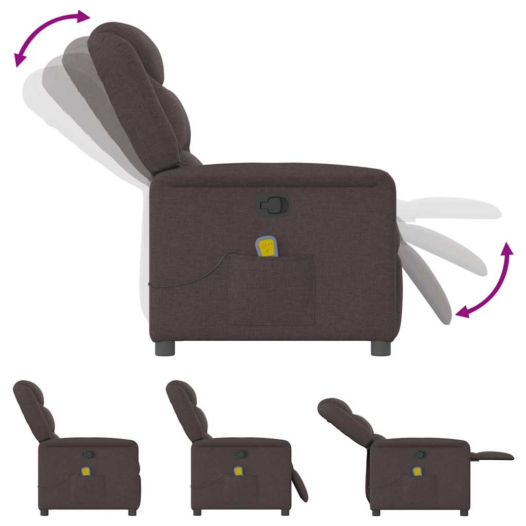Massage Chair Dark Brown Fabric