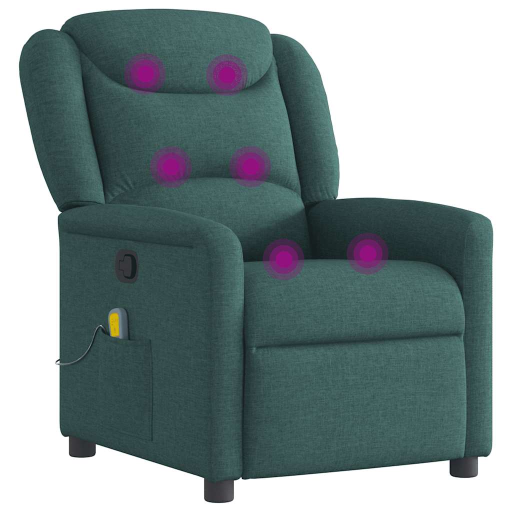 Massage Chair Dark Green Fabric