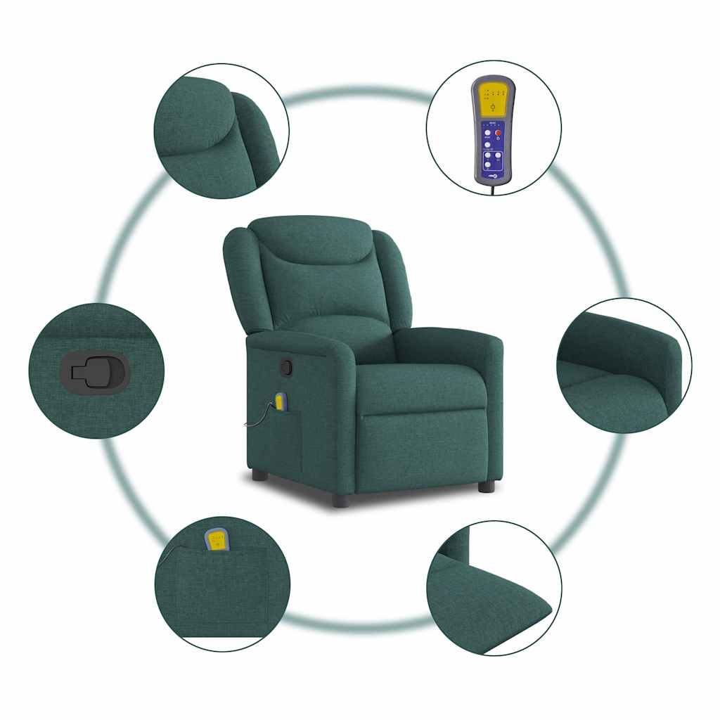 Massage Chair Dark Green Fabric