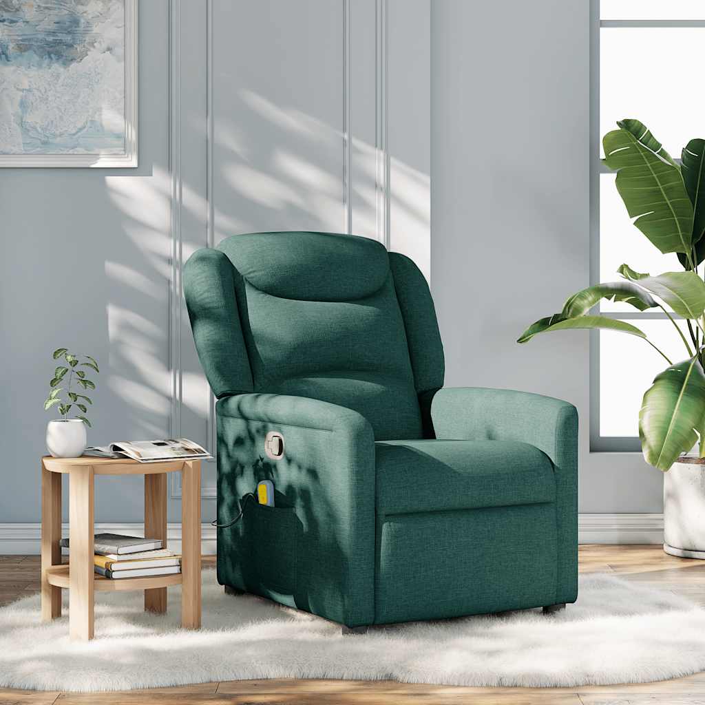 Massage Chair Dark Green Fabric