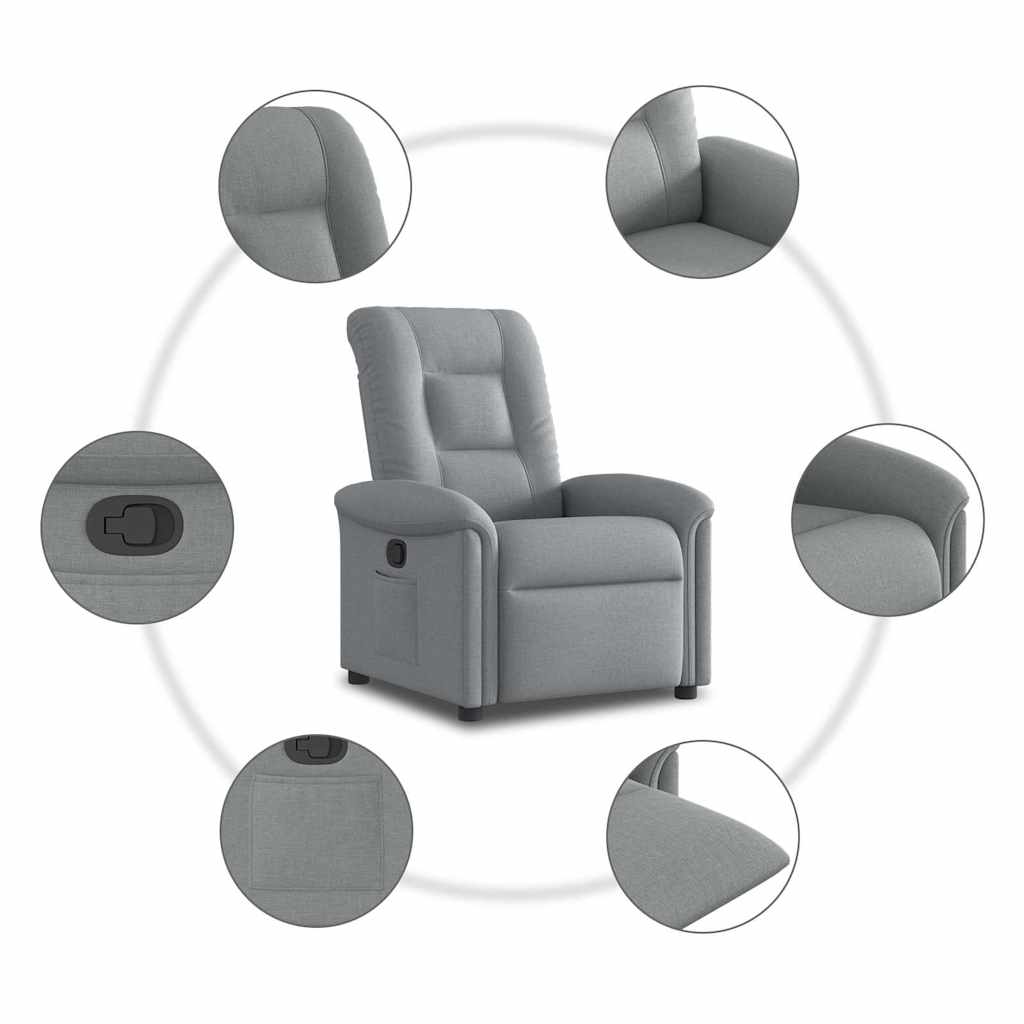 Relaxing Chair Light Gray Fabric