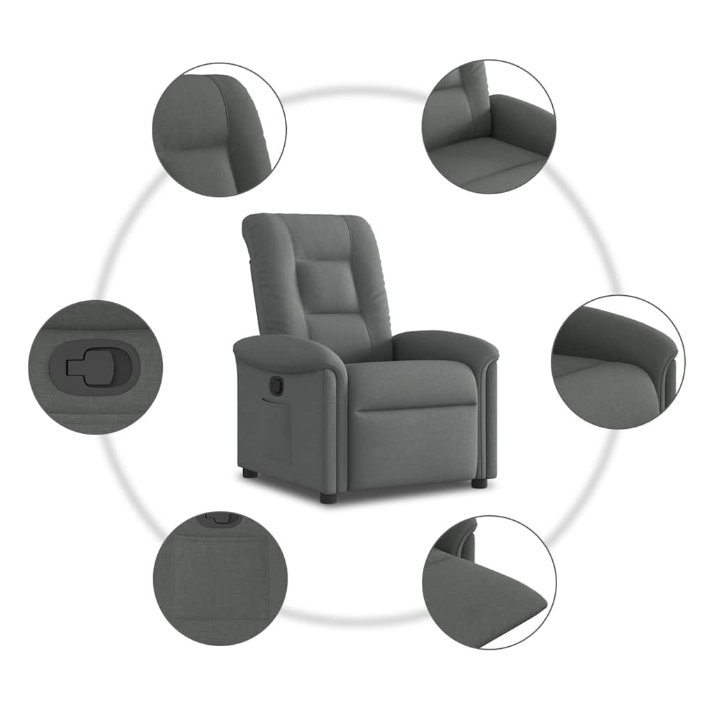 Relaxing Chair Dark Gray Fabric