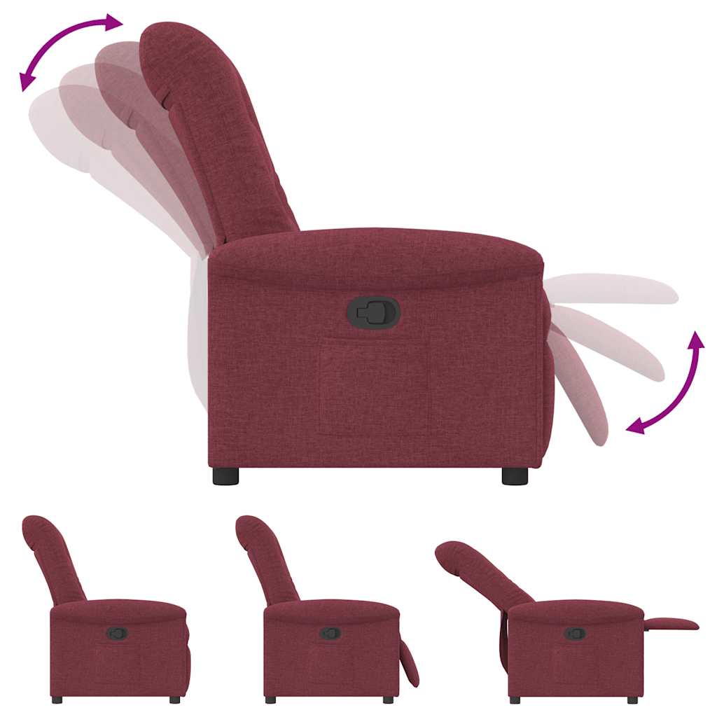 Relaxing chair wine red fabric