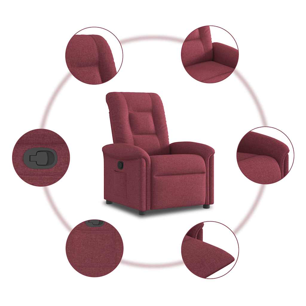 Relaxing chair wine red fabric