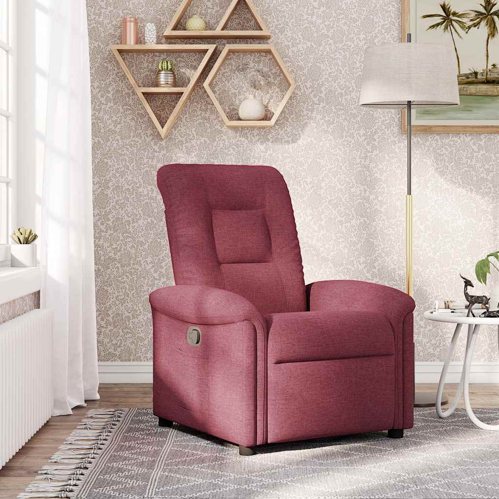Relaxing chair wine red fabric