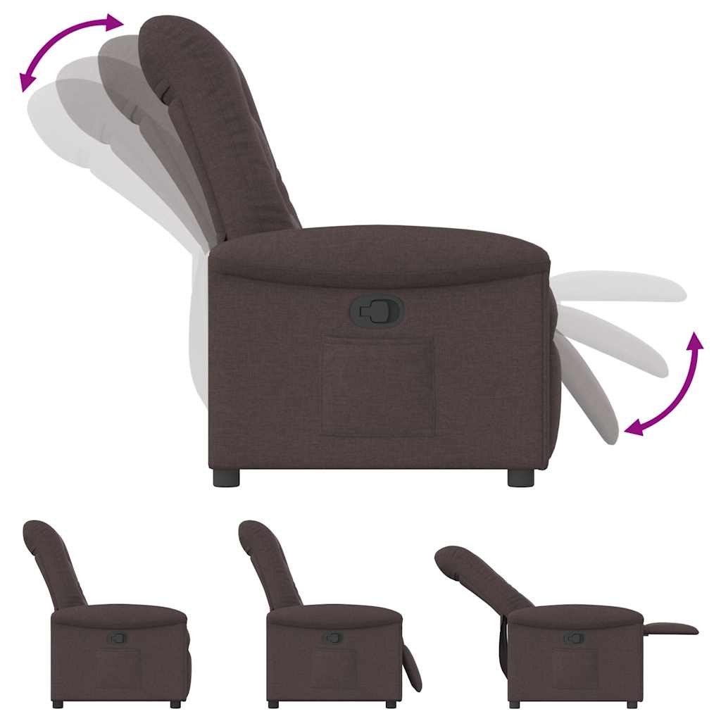 Relaxing Chair Dark Brown Fabric