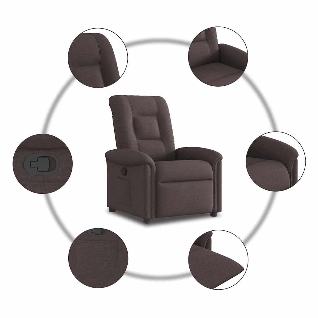 Relaxing Chair Dark Brown Fabric