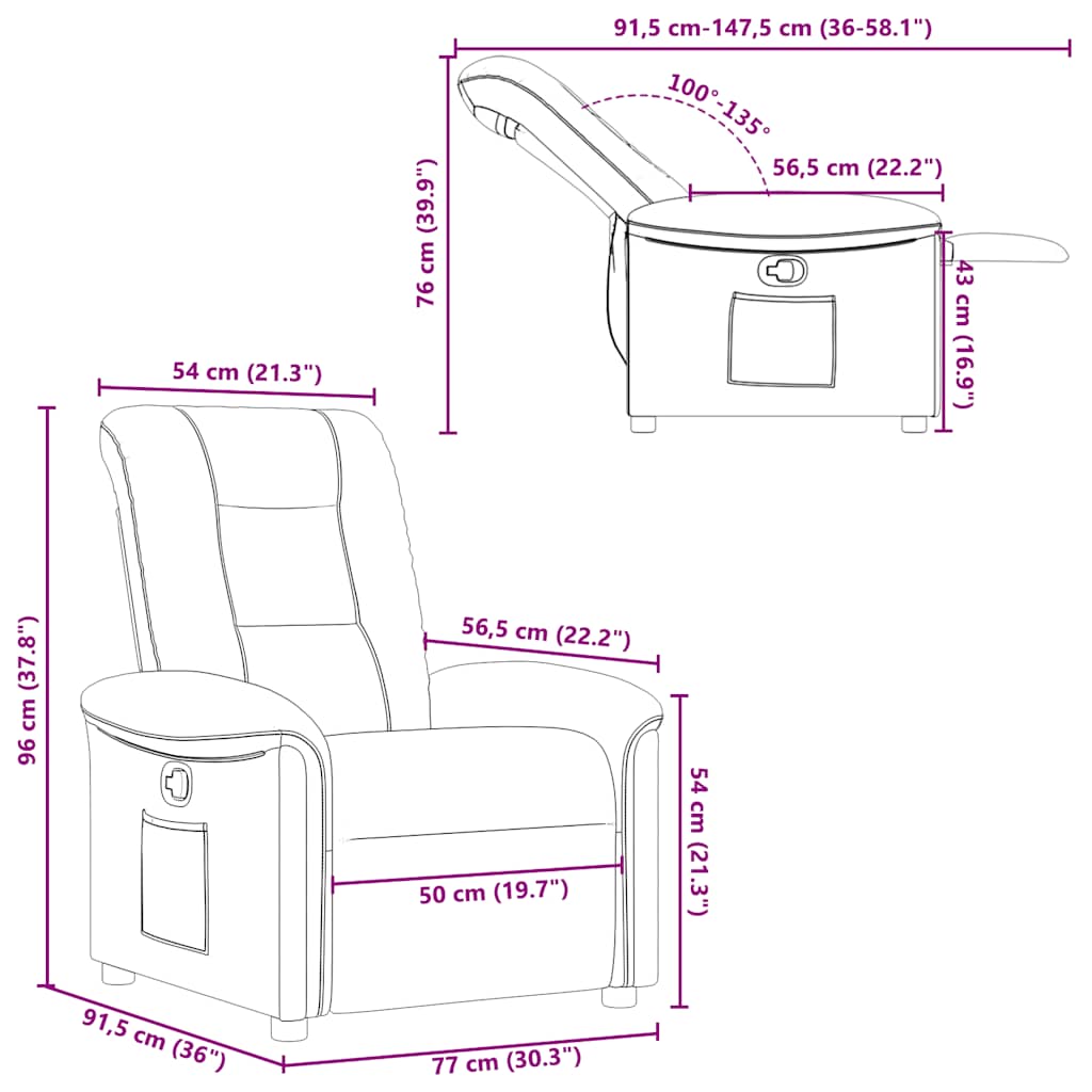 Relaxing Chair Dark Brown Fabric