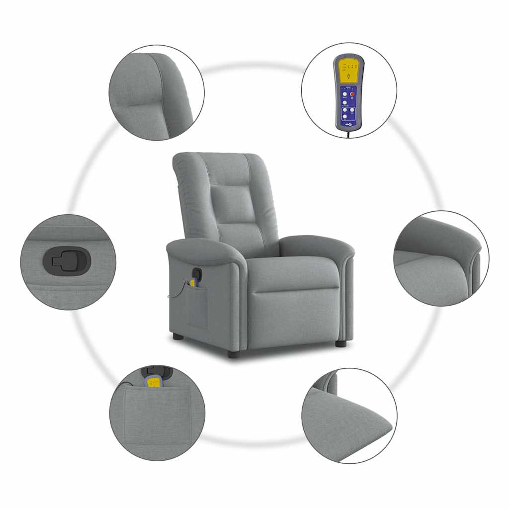 massage chair light gray fabric
