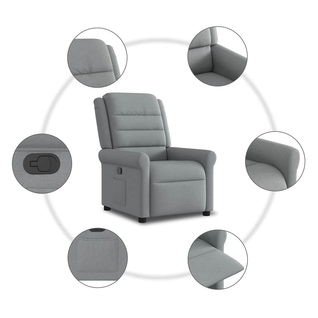 Relaxing Chair Light Gray Fabric
