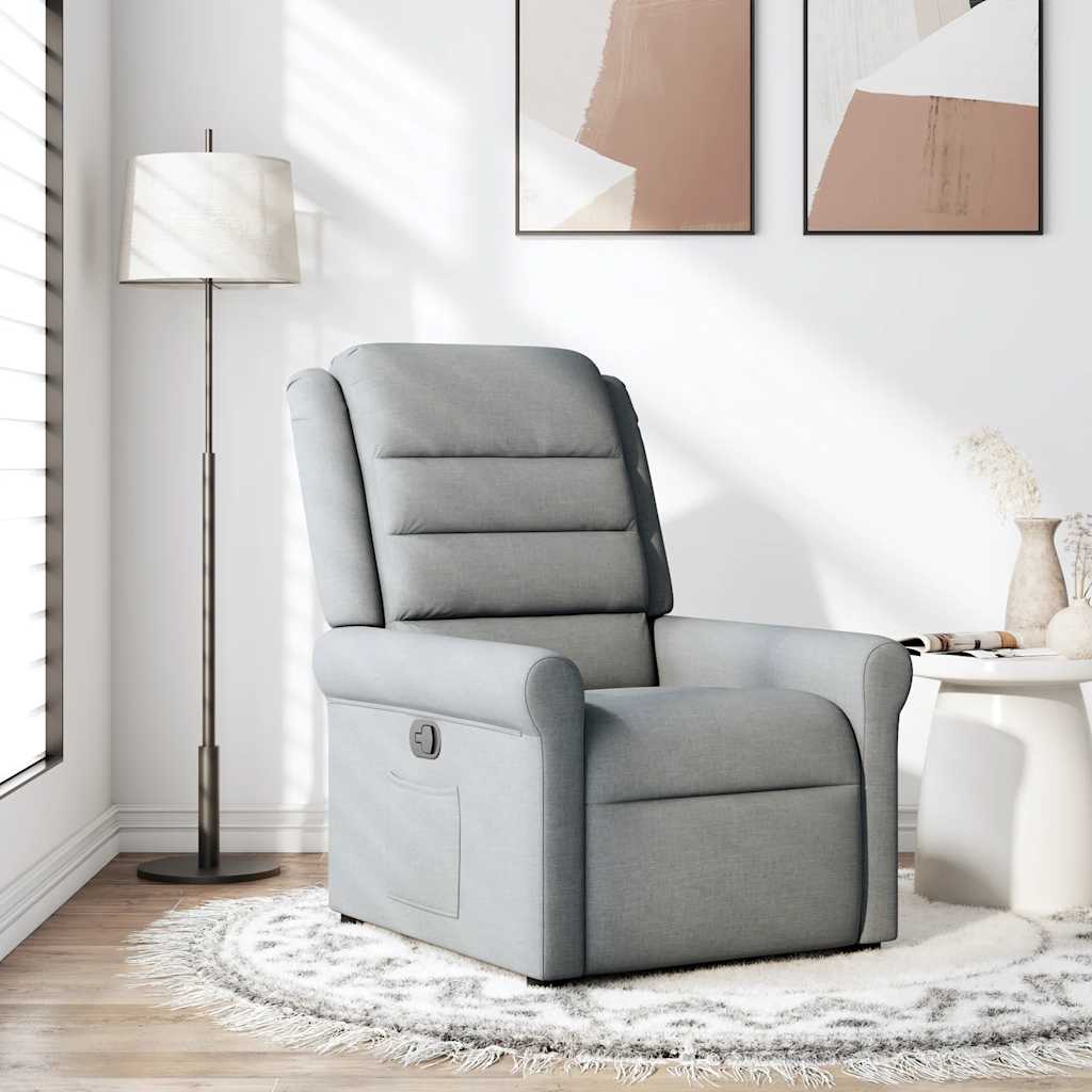 Relaxing Chair Light Gray Fabric