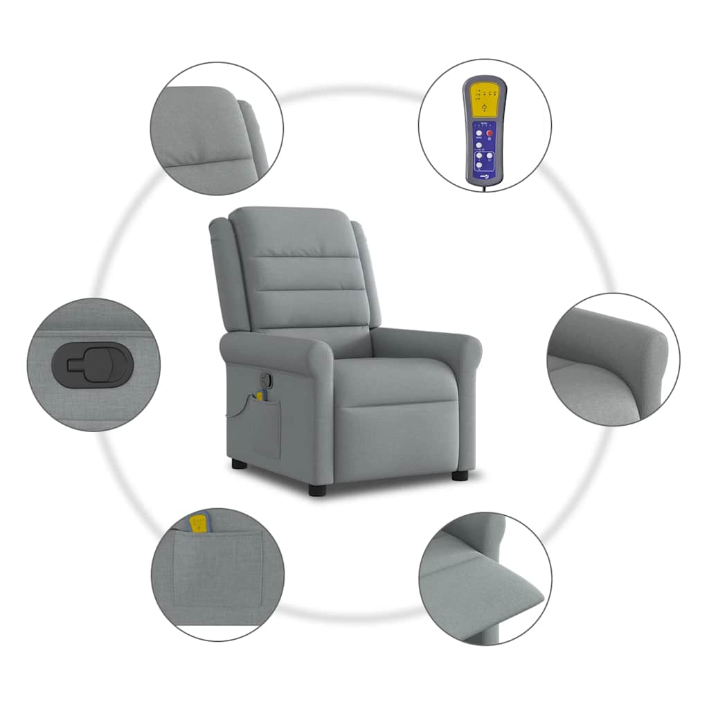 massage chair light gray fabric