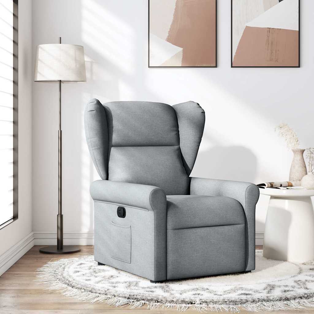 Relaxing Chair Light Gray Fabric