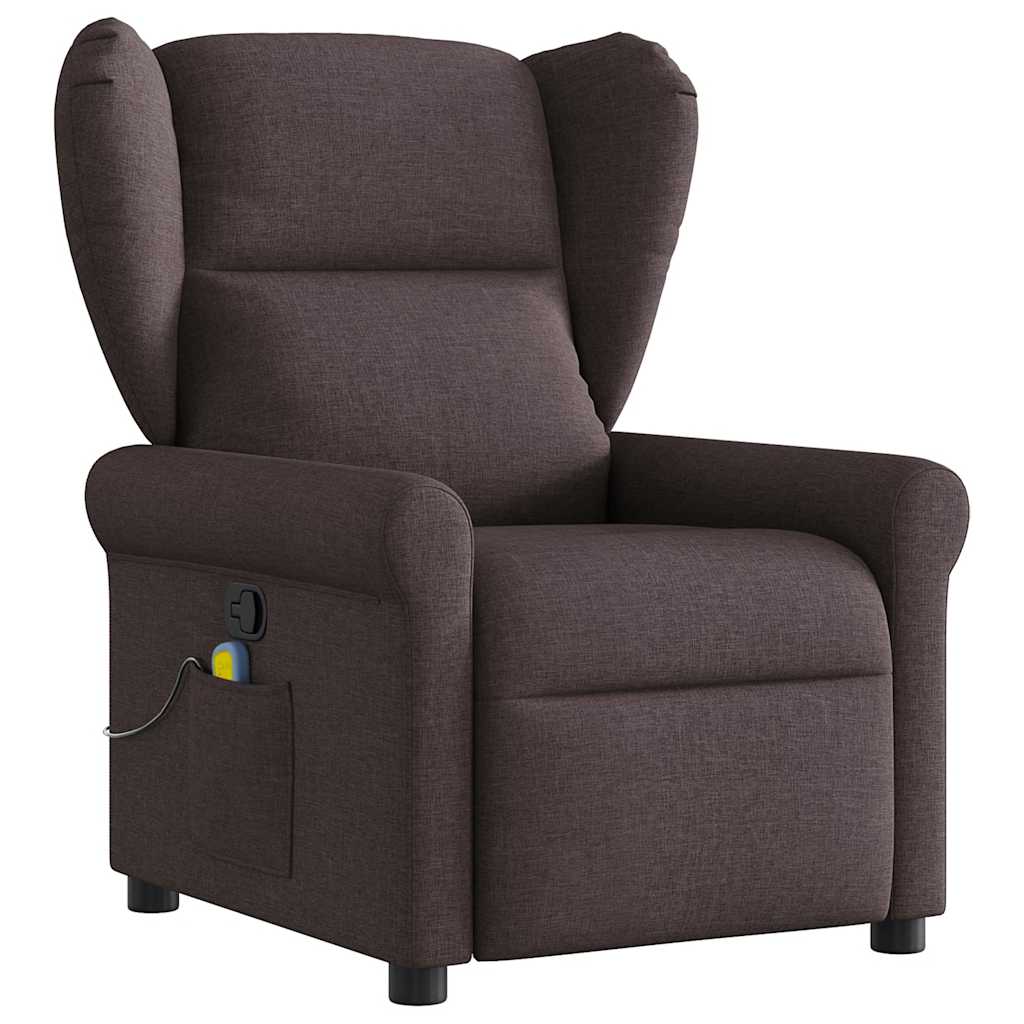 Massage Chair Dark Brown Fabric