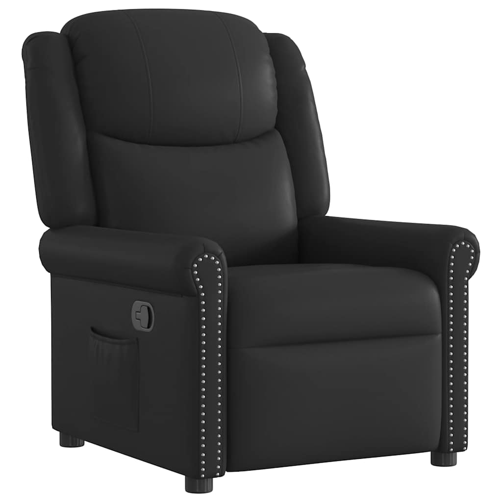 Relaxing Chair Glossy Black Faux Leather
