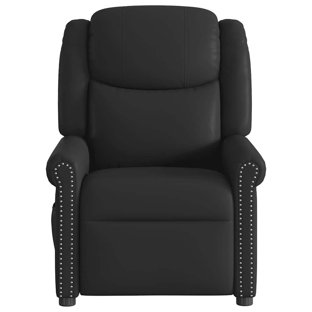 Relaxing Chair Glossy Black Faux Leather