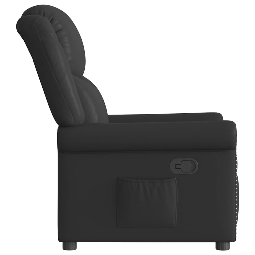 Relaxing Chair Glossy Black Faux Leather