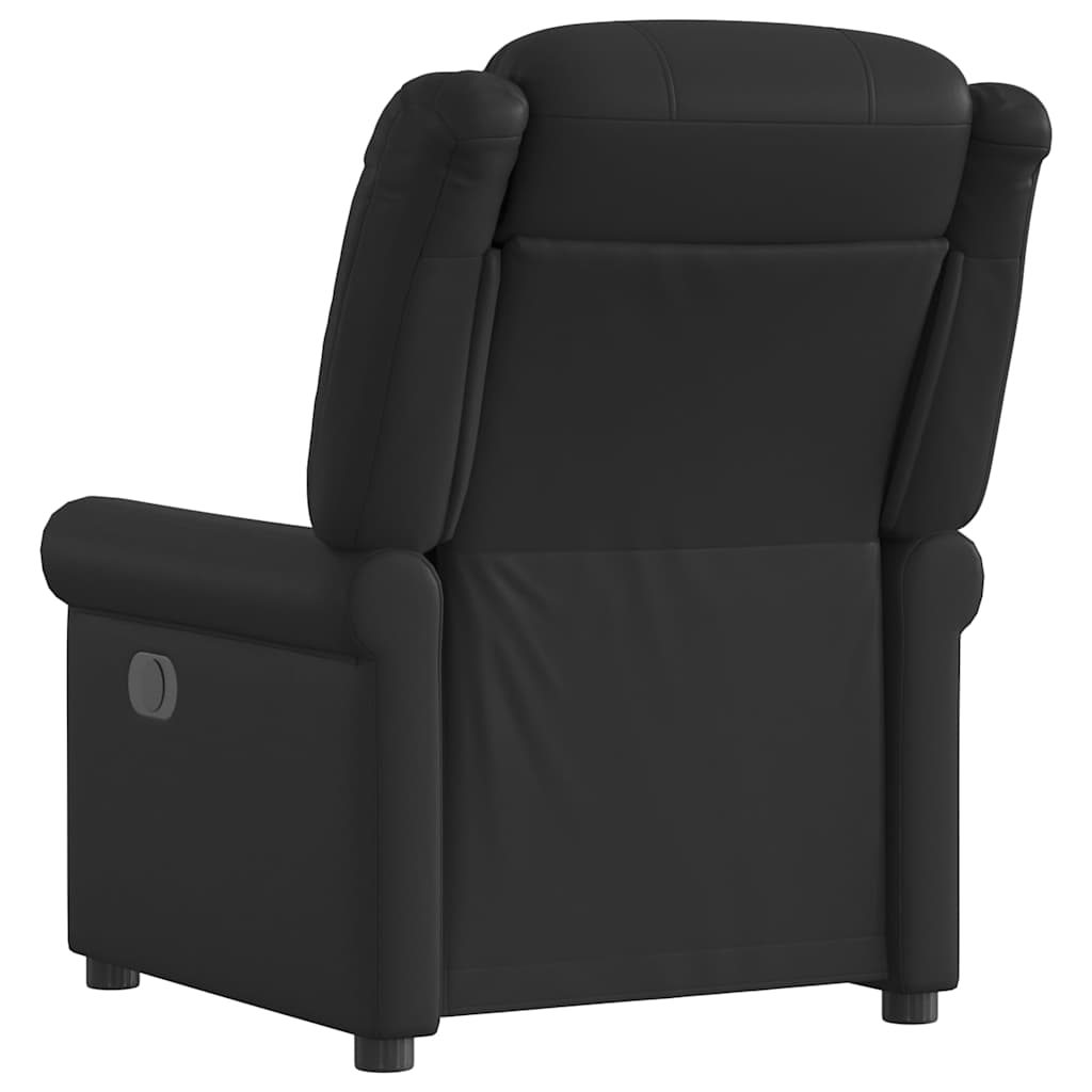 Relaxing Chair Glossy Black Faux Leather