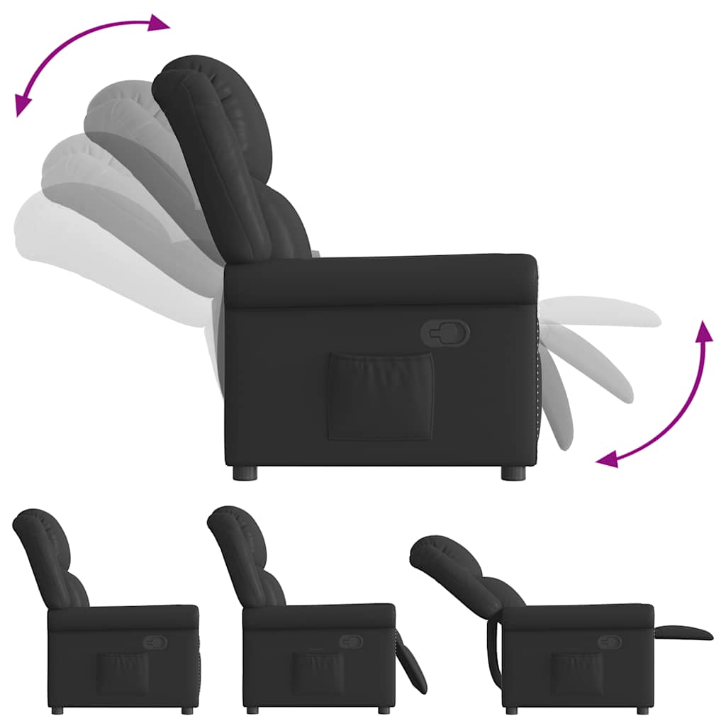 Relaxing Chair Glossy Black Faux Leather